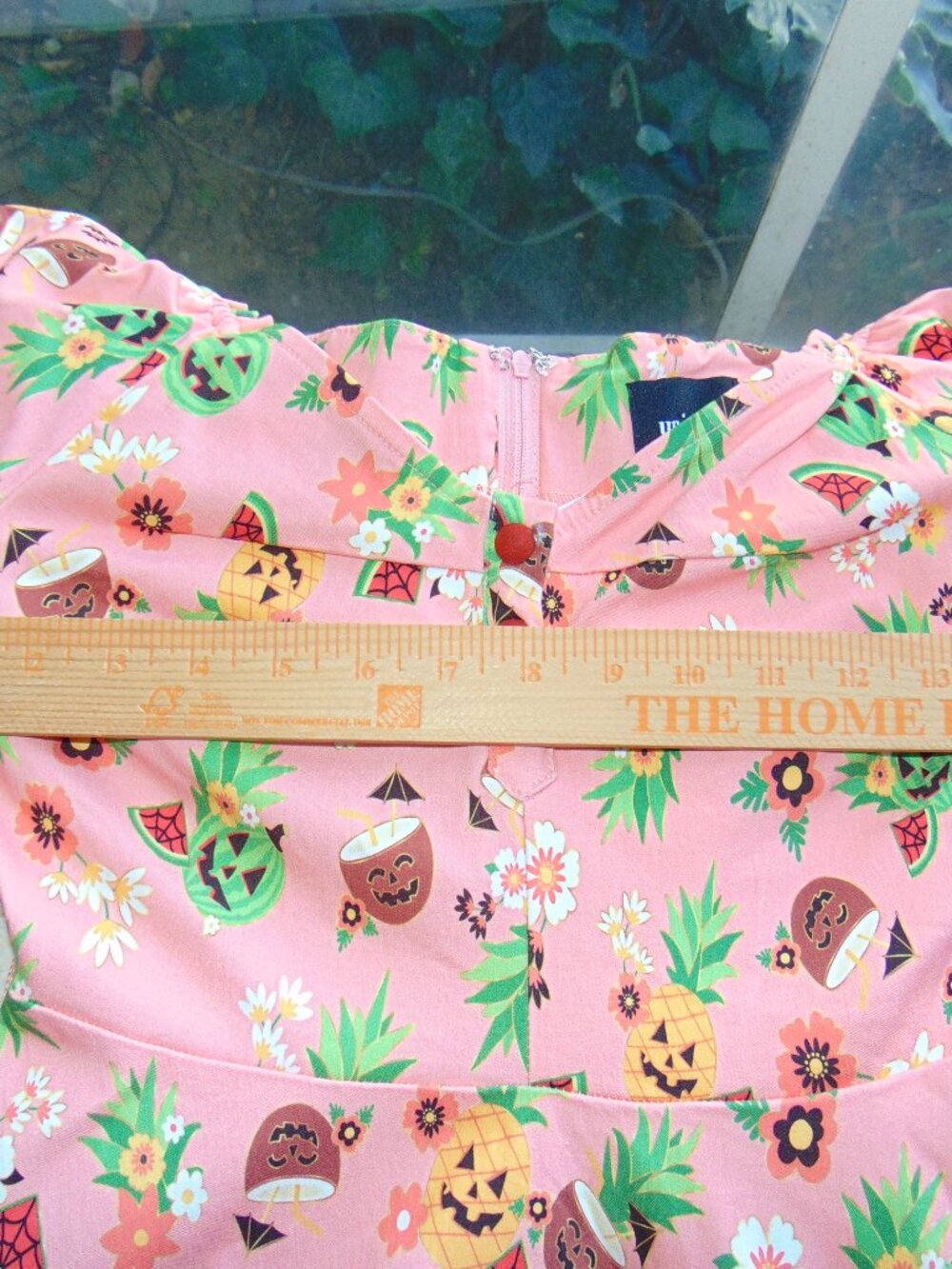 NEW Unique Vintage Pink June-o-ween Spooky TIKI Swing Dress Pin Up Halloween M - Picture 10 of 16
